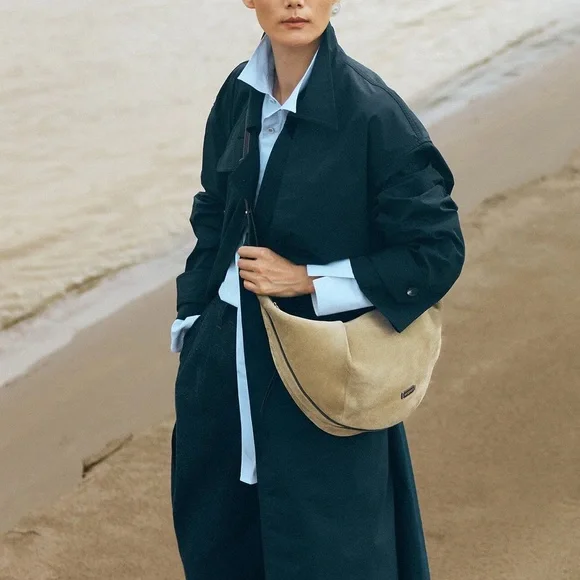 Songmont Large Luna Hobo Bag Dune Suede - Picture 2 of 12